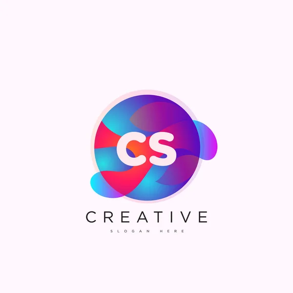 Carta Inicial Plantilla Logotipo Colorido Círculo Esfera Diseño Arte Para — Vector de stock