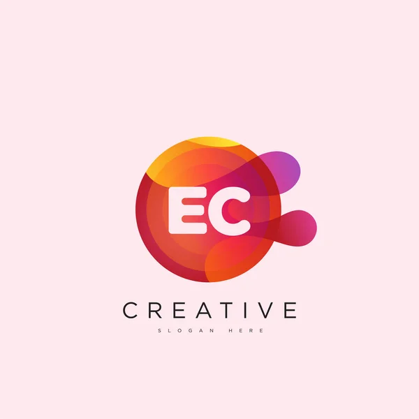 Letra Inicial Logo Plantilla Colorido Círculo Esfera Diseño Arte Para — Vector de stock