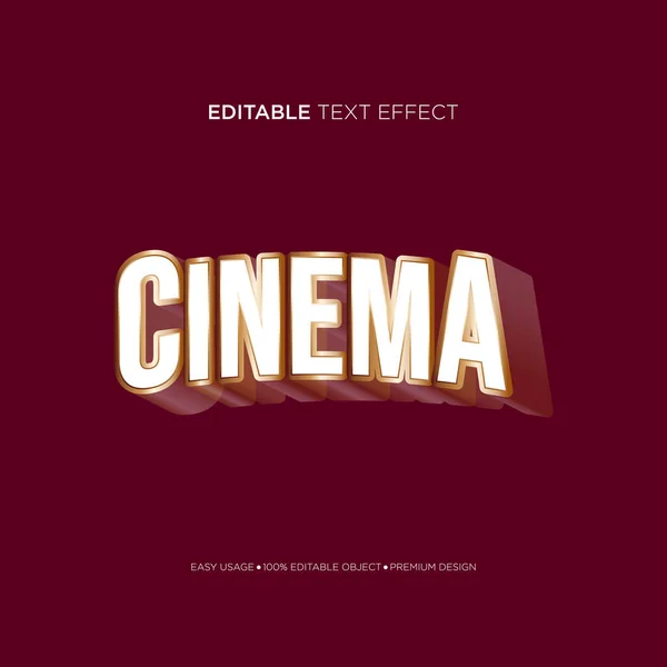 Divertido Título Cine Editable Efecto Texto — Vector de stock
