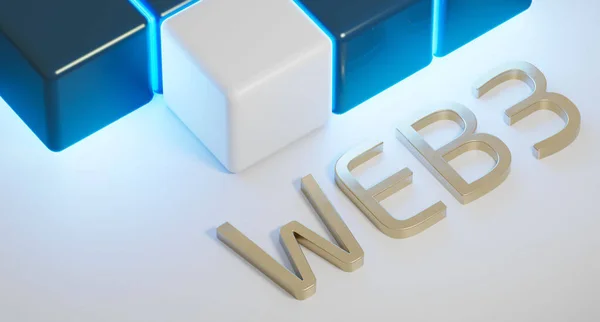 Web3 world wide web based on blockchain incorporating decentralization and token based economics 3d illustration