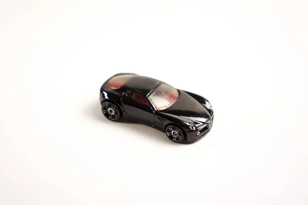 Černá Barva Hot Wheels Auto Hračky Bílém Pozadí — Stock fotografie