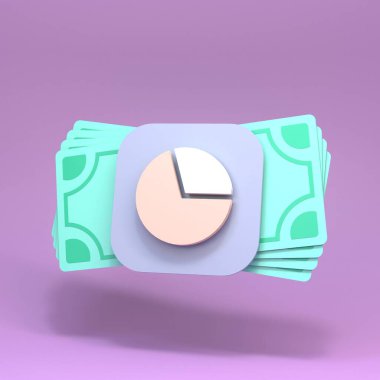 Doların arka planına karşı büyüme tablosu. 3d hazırlayıcı.