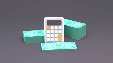 Büyüme hesap makinesi ve grafik. Varlıkların ve yatırımların büyümesi kavramı. 3d hazırlayıcı.