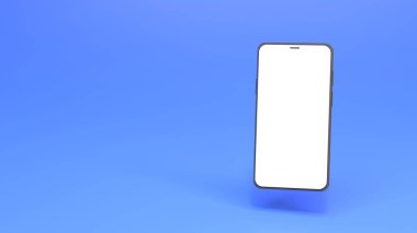 Beyaz ekranlı telefon. 3d oluşturma.
