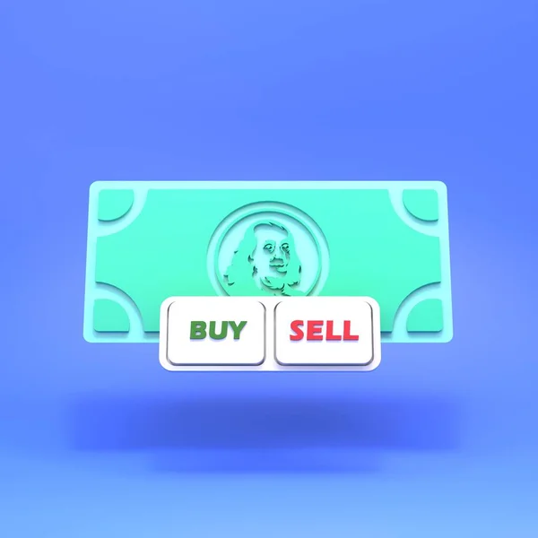 Botones Comprar Vender Fondo Del Dólar — Foto de Stock