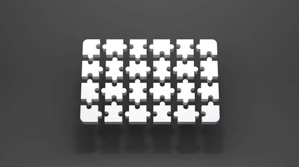 黒を背景にパズル チームワークの概念 3Dレンダリング — ストック写真