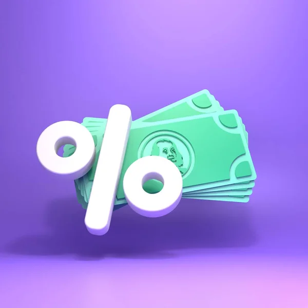 Bills Dollars Interest Renderer — Stock Photo, Image