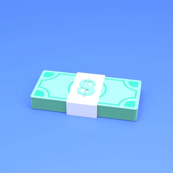 Stack Dollars Wrapped Paper Render Illustration — Stock Photo, Image