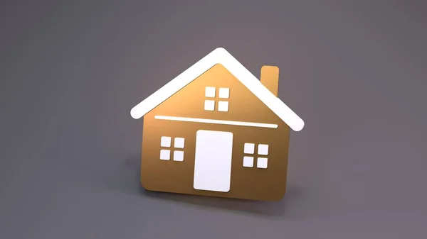 House Apartment Icon Rendering — Stock Photo, Image