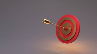 Siyah arka planda yuvarlak bir hedef. 3B hazırlayıcı