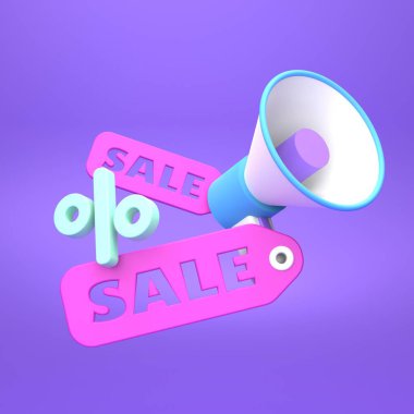 Bağrışma ile onay etiketi konsepti. 3d resimleme.