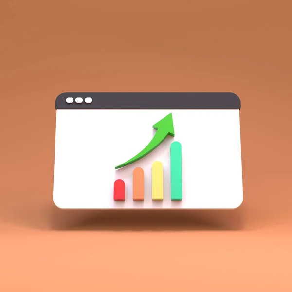 Growth Chart Browser Window Render — Stock Photo, Image