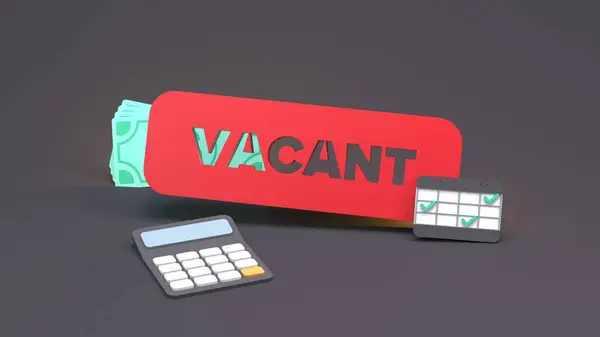 Concept Trouver Des Employés Vacance Dollars Calendrier Calculatrice Rendu — Photo