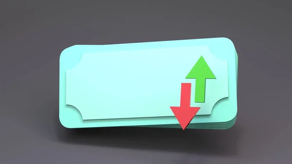 红色和绿色箭头 金融交易的概念 3D渲染 — 图库照片