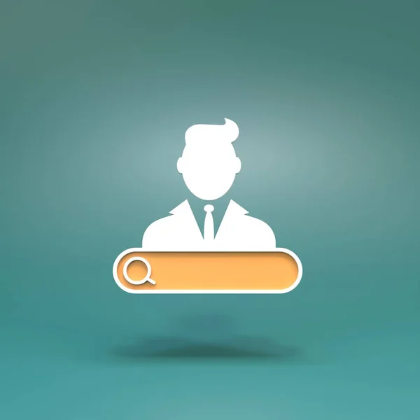 Businessman Search Bar Icon Concept Finding Qualified Employees Render — Stock Photo, Image
