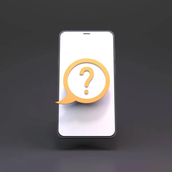 Vraagteken Mobiele Telefoon Renderen — Stockfoto