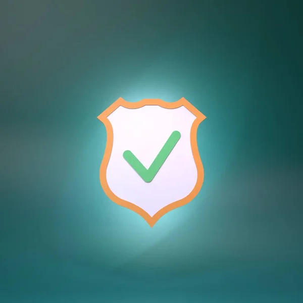 Shield Icon Protection Concept Rendering Illustration — Stock Photo, Image