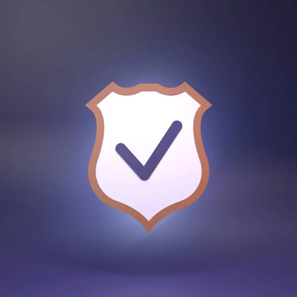 Shield Icon Protection Concept Rendering Illustration — Stock Photo, Image