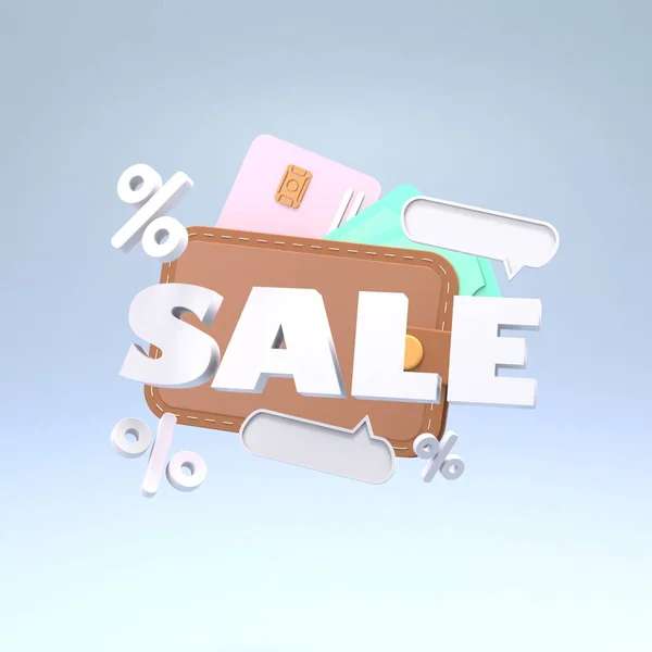 Concept Discounts Savings Purchases Sale Sign Rendering Illustration — Stock Photo, Image