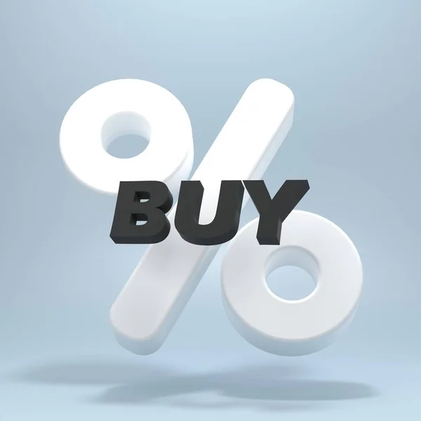 Percent Sign Text Buy Call Invest Render — Stock Photo, Image