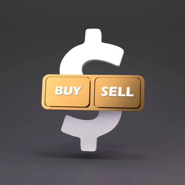 Button Buy Sell Background Dollar Renderer — Stock Photo, Image