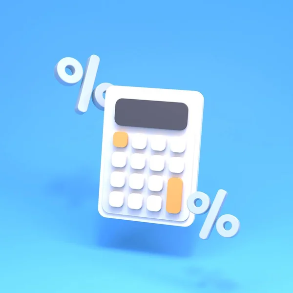 Taschenrechner Und Prozentzeichen Konzept Der Einkommensbuchhaltung Darstellung — Stockfoto