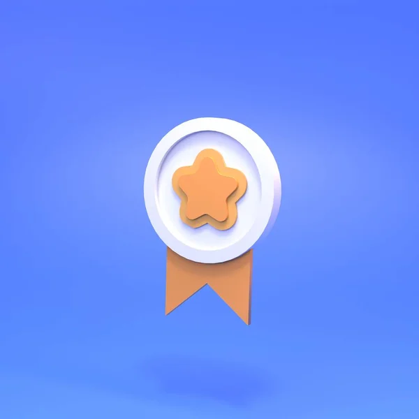 Medalha Distintivo Com Uma Estrela Renderização — Fotografia de Stock