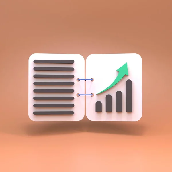 Growth Chart Concept Finance Profitability Render — Stock Photo, Image