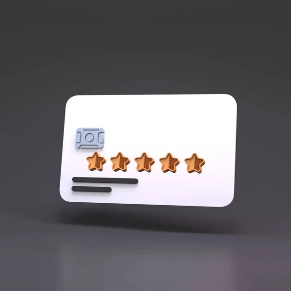Cartão Bancário Cinco Estrelas Renderização — Fotografia de Stock