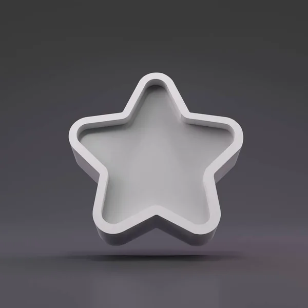 Estrela Branca Sobre Fundo Preto Conceito Avaliação Classificações Renderização — Fotografia de Stock