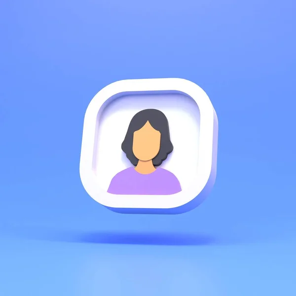 Woman Icon Blue Background Render Illustration — Stock Photo, Image