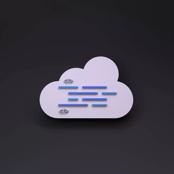 Icono de nube. Concepto de almacenamiento en nube. 3d renderizar. —  Fotos de Stock