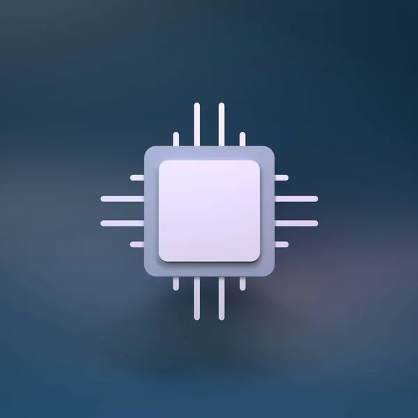 Processor Computer Chip Symbol Render — Stock Photo, Image