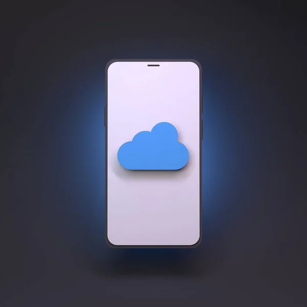 Ikona Chmury Koncepcja Przechowywania Chmurze Renderowanie — Zdjęcie stockowe