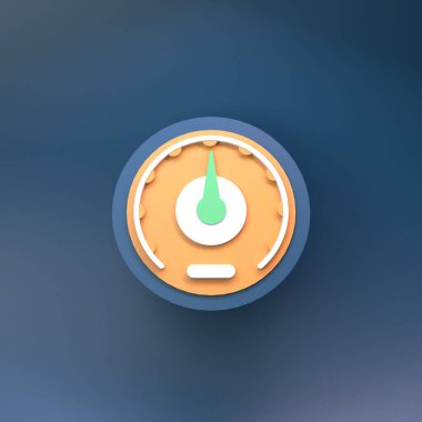 Kronometre simgesi. Hızlı bir operasyon konsepti. 3d hazırlayıcı.