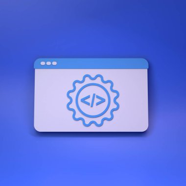Bilgisayarda kod sembolü. Programlama kavramı. 3d hazırlayıcı.