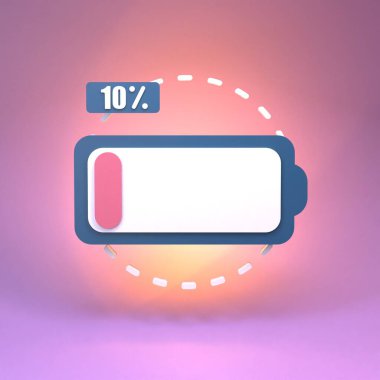 Düşük batarya ve% 10 şarj. 3d hazırlayıcı.