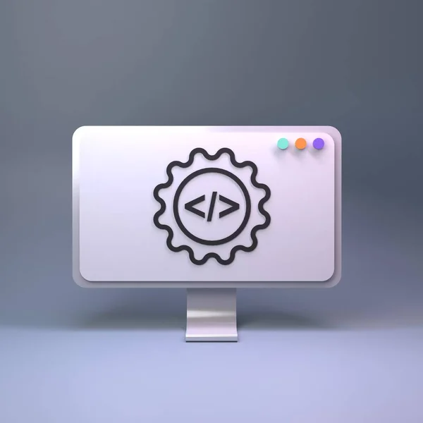 Code Symbol Computer Concept Programming Render — Stock Photo, Image