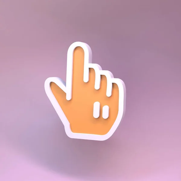 Icon Hand Shows Index Finger Render — Stock Photo, Image