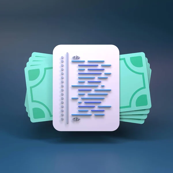 Symbool Van Code Geld Het Concept Van Betaling Voor Programmering — Stockfoto