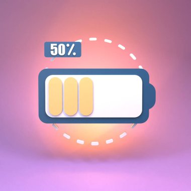 Batarya% 50 şarjlı. 3d hazırlayıcı.