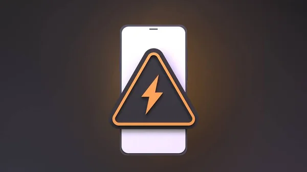 Veszélyes Jel Telefon Renderelés — Stock Fotó