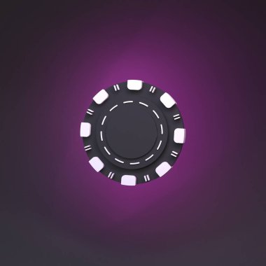 Poker çipi simgesi. Kumarhane elemanı. 3d ile Hazırla.