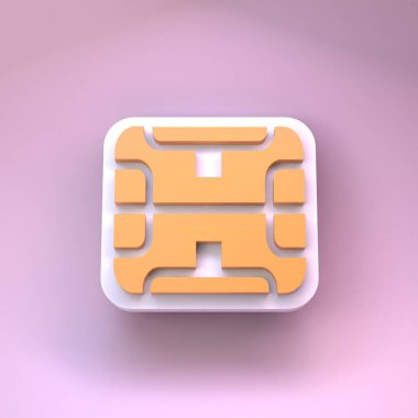 Çip simgesi 3 boyutlu olarak gösterilir. 3d hazırlayıcı.