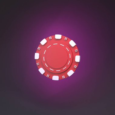 Poker çipi simgesi. Kumarhane elemanı. 3d ile Hazırla.