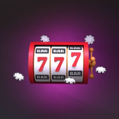 Kazanan kombinasyonu olan kumar makinesi elemanı. 3d ile Hazırla.