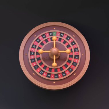 Rulet, poker masası. Kumarhane elemanı. 3d ile Hazırla.