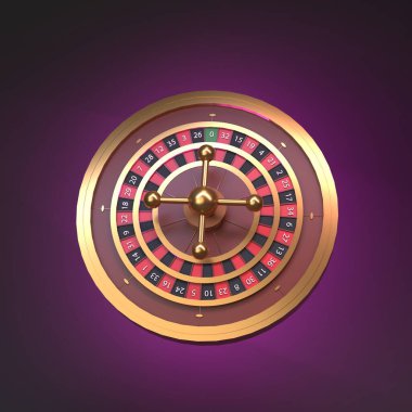 Rulet, poker masası. Kumarhane elemanı. 3d ile Hazırla.