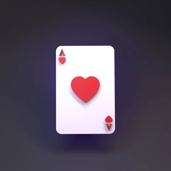 Ace Playing Card Casino Element Render — Stock fotografie