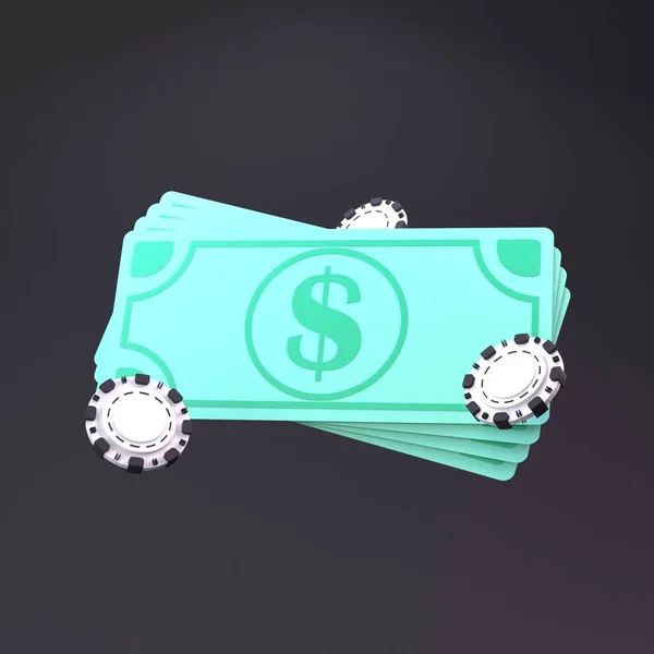 Poker Chips Money Casino Element Render — Stockfoto